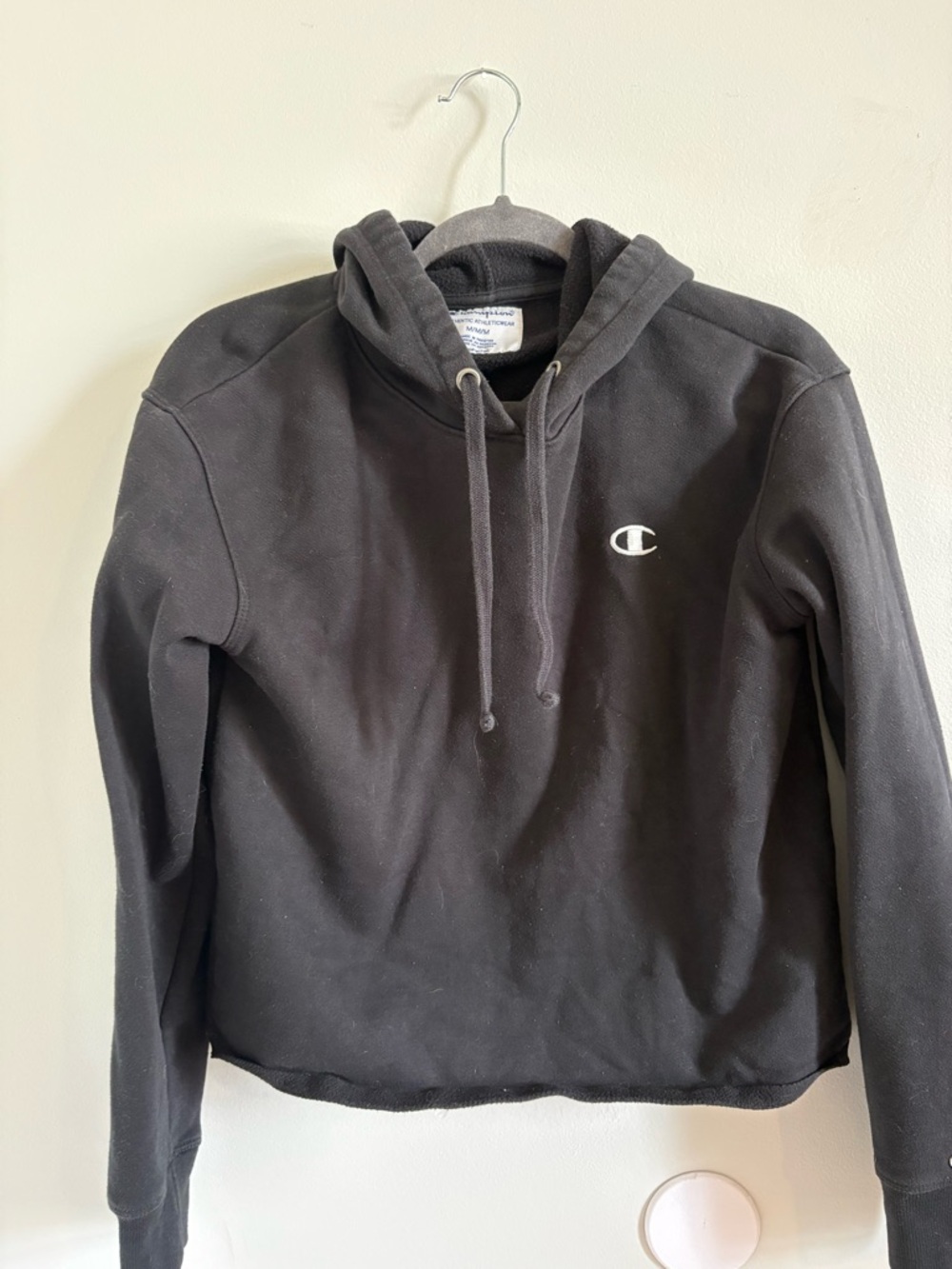 Champion women’s Black Crewneck Hoodie slightly cropped